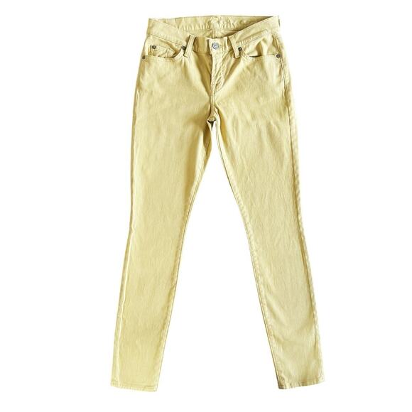 7 for All Mankind Jeans Women’s 26 yellow Gwenevere skinny mid rise 1054 - Picture 1 of 14